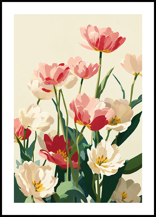 Coral Tulips In Bloom Plakat