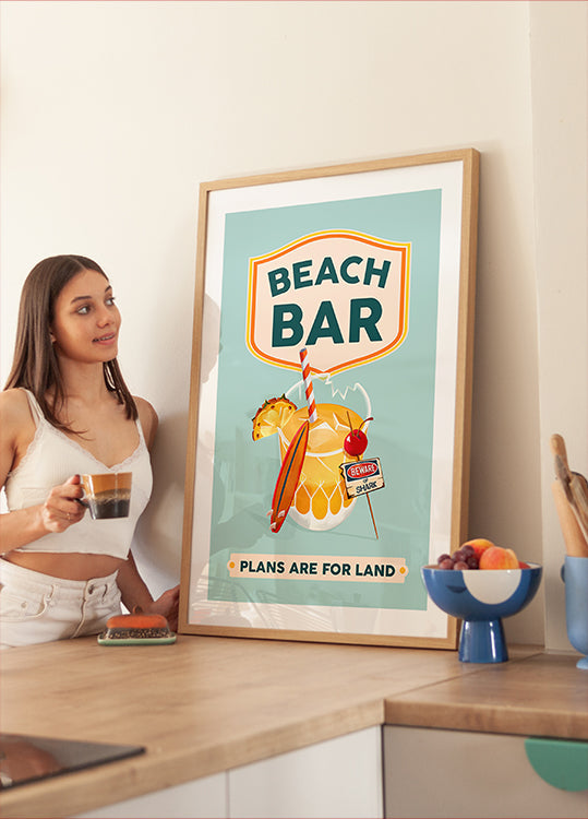 Beach Bar Summer Tropical Cocktail Bar Art Plakat