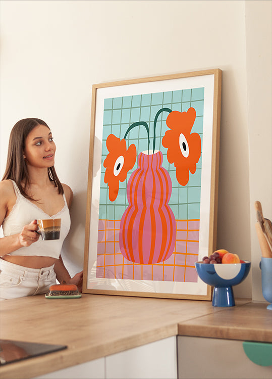 Colorful Clay Blooms Plakat