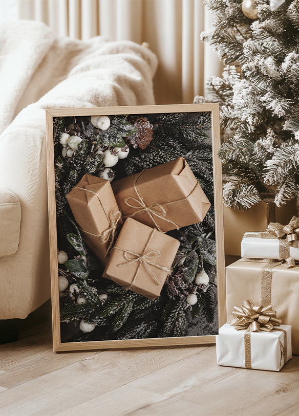 a picture of presents under a christmas tree