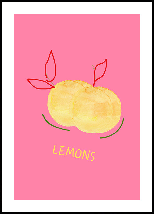 Lemons in Pink Plakat