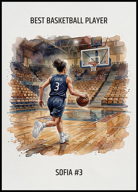 Youth Basketball Girl Personal Plakat