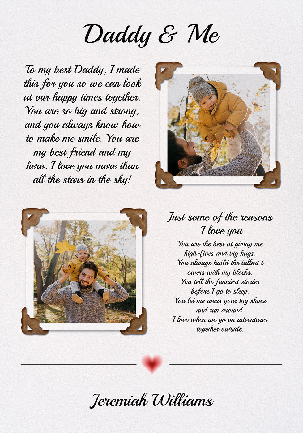 Daddy Photo Personal Plakat