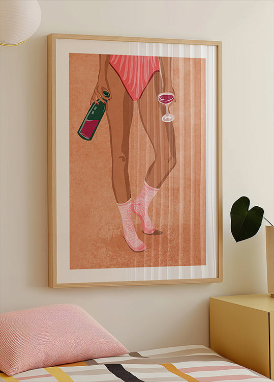 Wine and socks Plakat