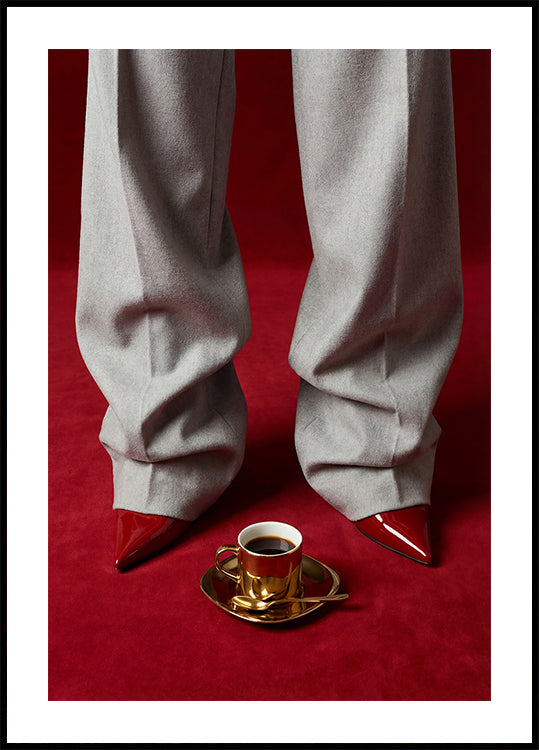 Red Shoes and Coffee Plakat
