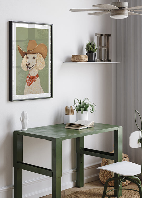 Cowboy Poodle Dog Plakat