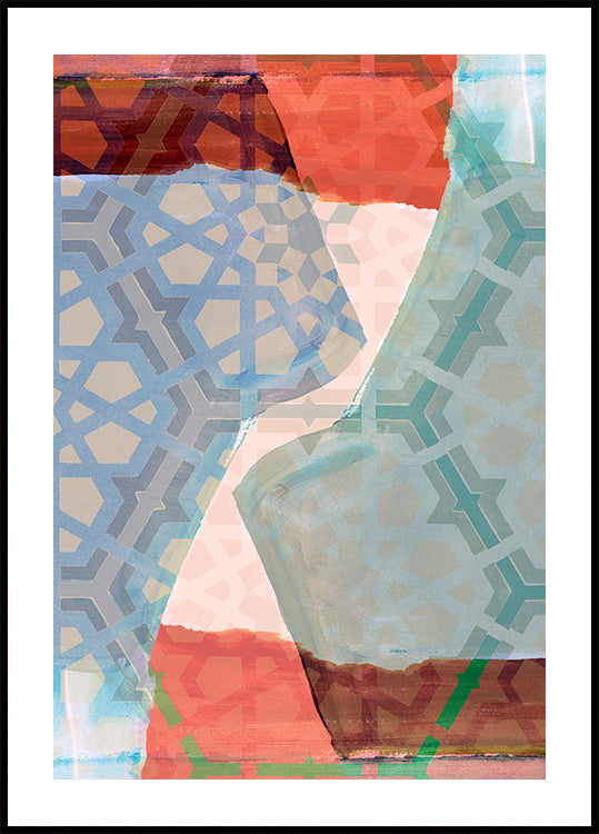 Overlapping Geometric Patterns in Soft Hues Plakat