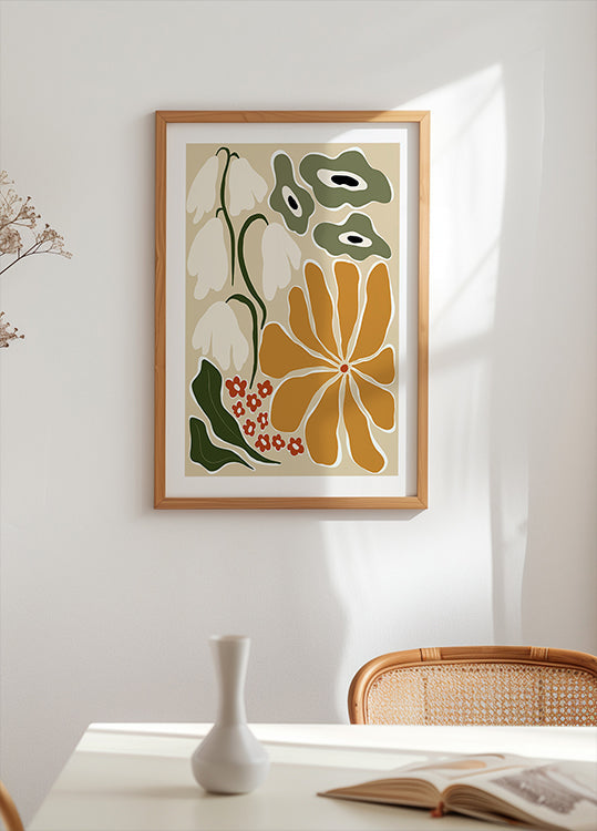 Classic Mid Century Florals Plakat