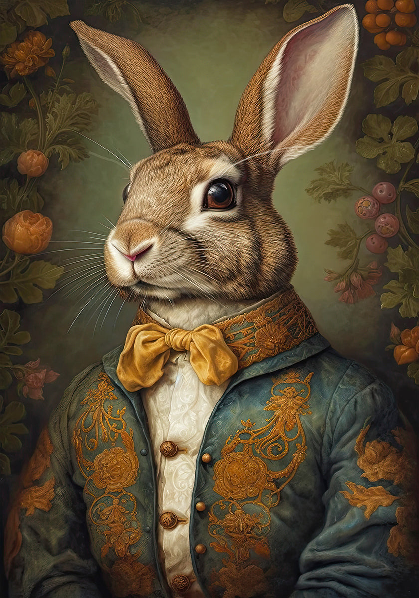 Regal Rabbit Portrait Plakat