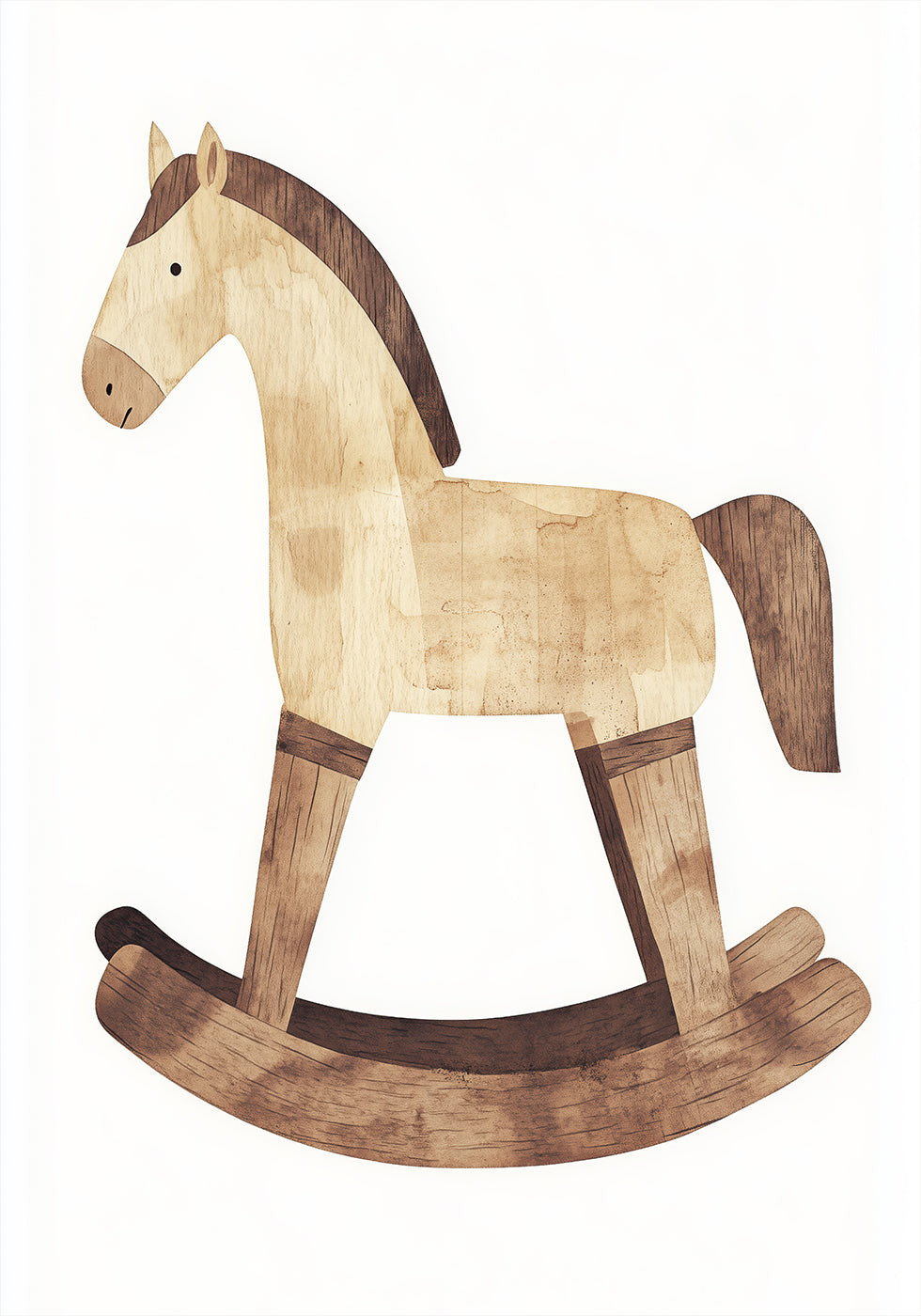 Vintage Wooden Rocking Horse Plakat