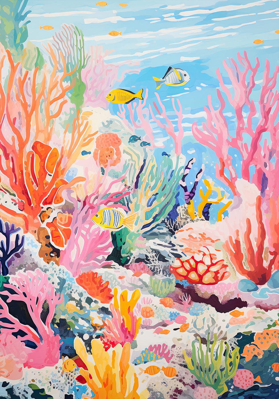 Colorful Coral Reef Ocean Scene Plakat