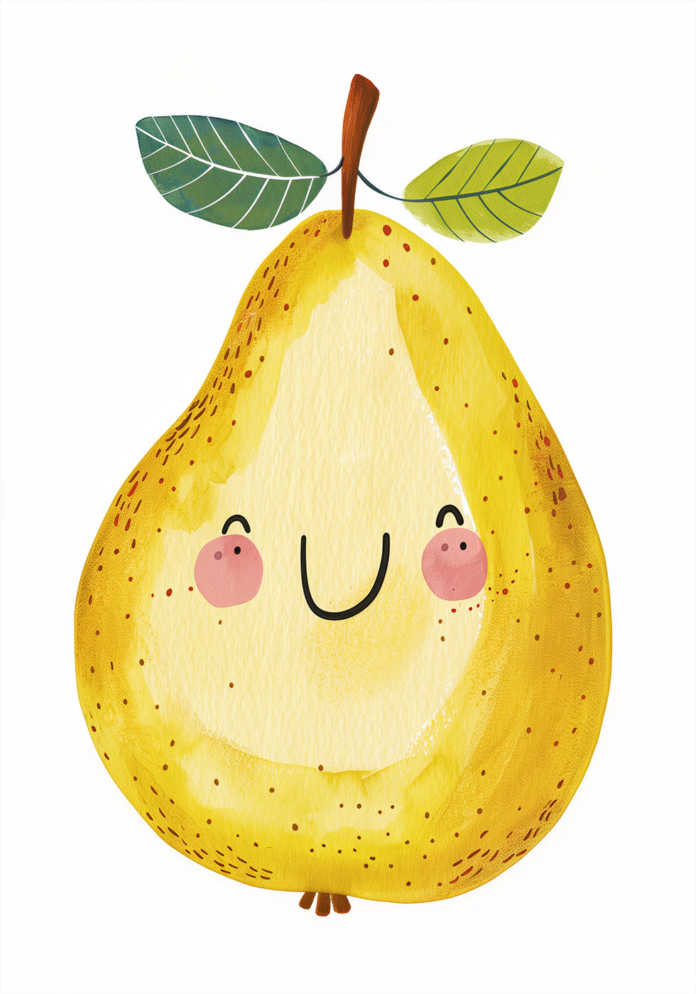Smiling Yellow Pear Plakat