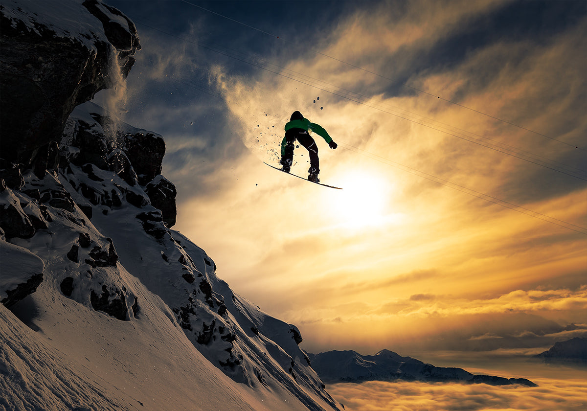 Sunset Snowboarding Plakat