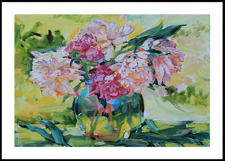 Peonies in a vase Plakat
