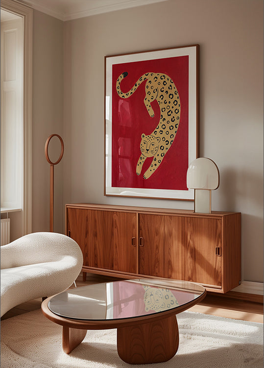 Leopard Folk Art Plakat