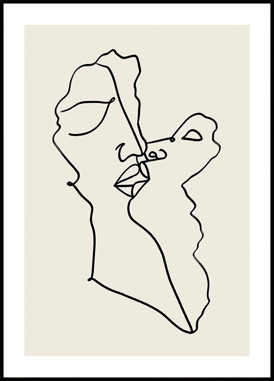 Abstract Faces Intertwined Plakat