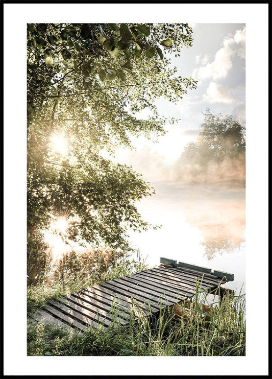 Foggy Summer Lake Plakat - Posterbox.no