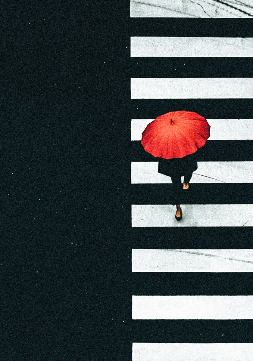 red umbrella Plakat