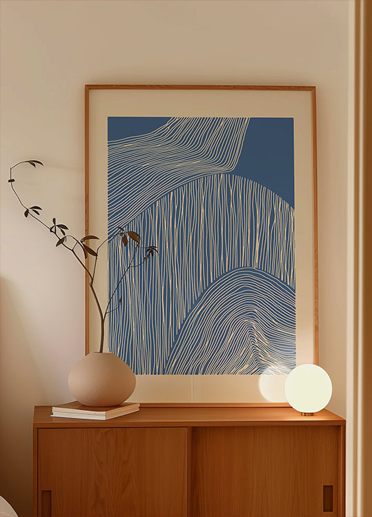 Modern Blue Abstract Vertical Pattern Plakat