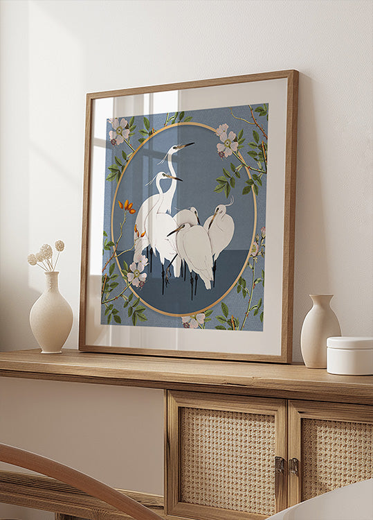 Graceful Egrets' Elegance Plakat