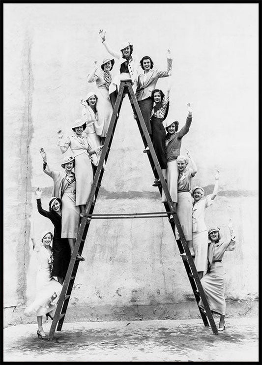 Women on Ladder Plakat - Posterbox.no