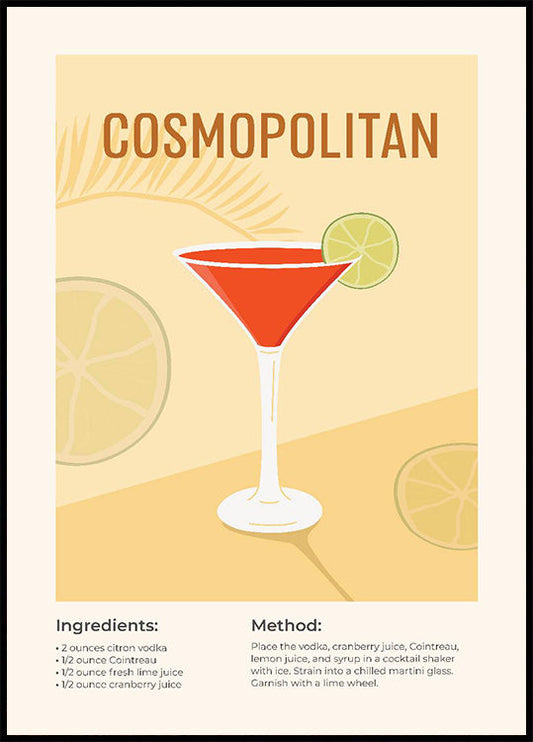 Cosmopolitan Cocktail Plakat - Posterbox.no