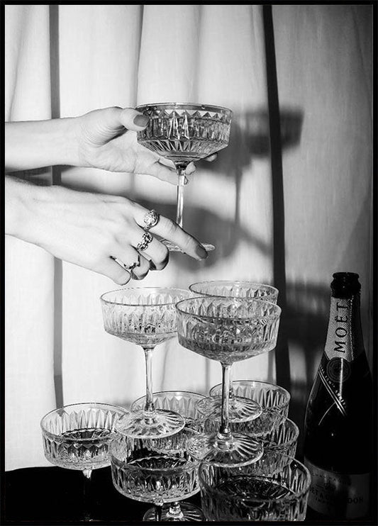 Champagne Glasses Print Plakat - Posterbox.no