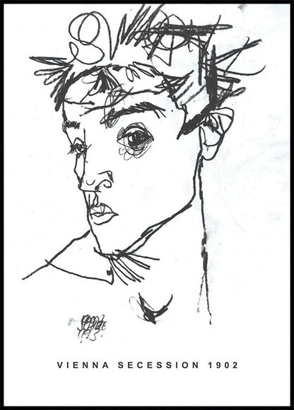 Egon Schiele Self Portrait Plakat - Posterbox.no