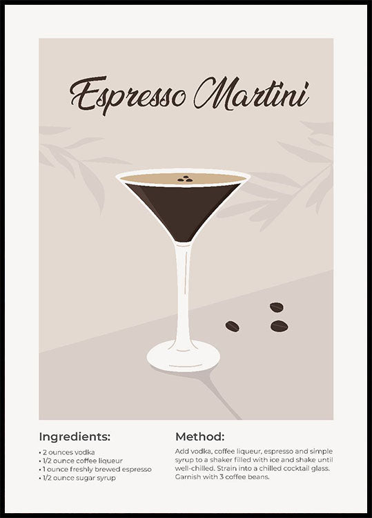 Espresso Martini Cocktail Plakat - Posterbox.no