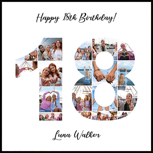 18th Birthday Photo Collage Personal Plakat