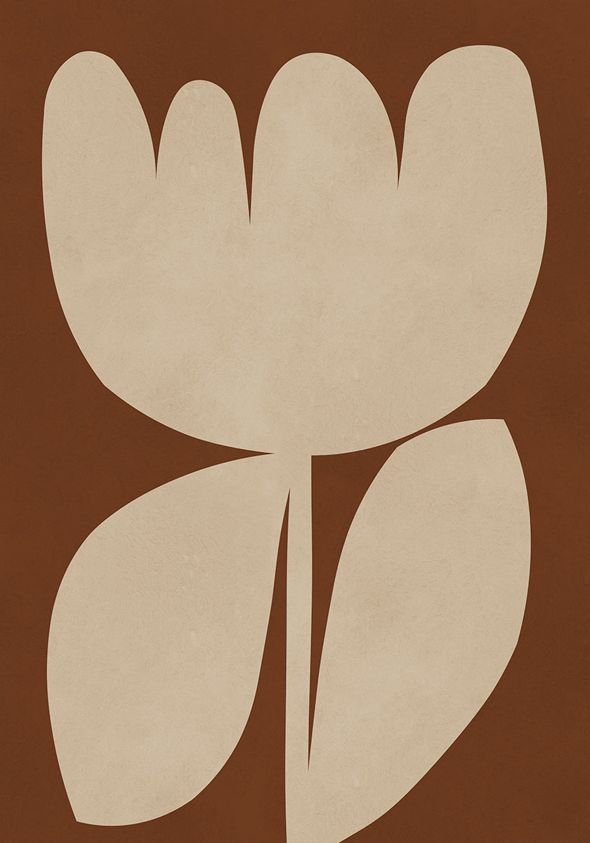Beige Blossom Shapes Plakat