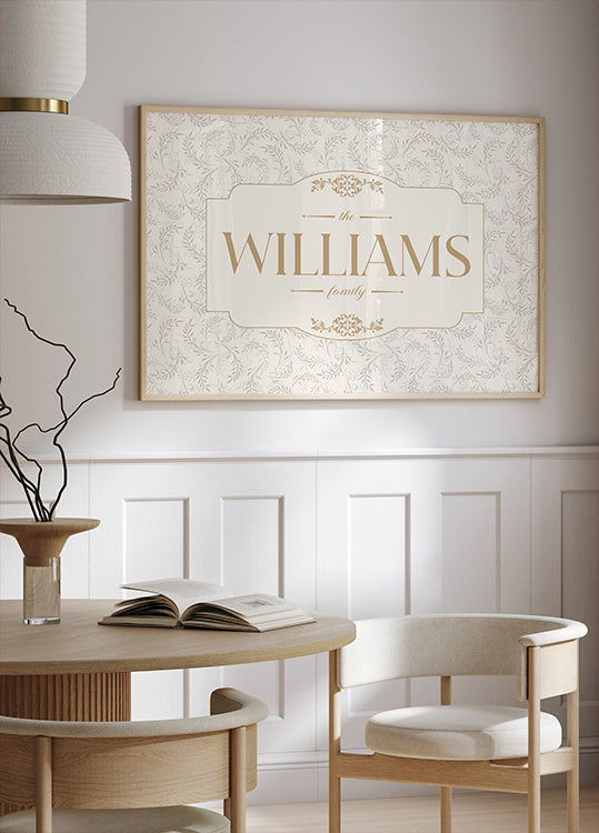 Last Name Family sign Personal Plakat