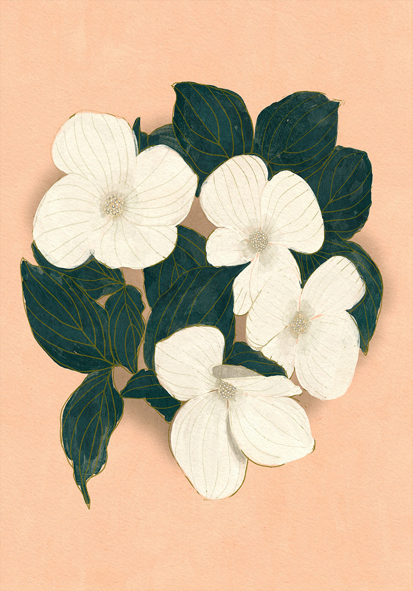 Dogwoods on Pink Plakat