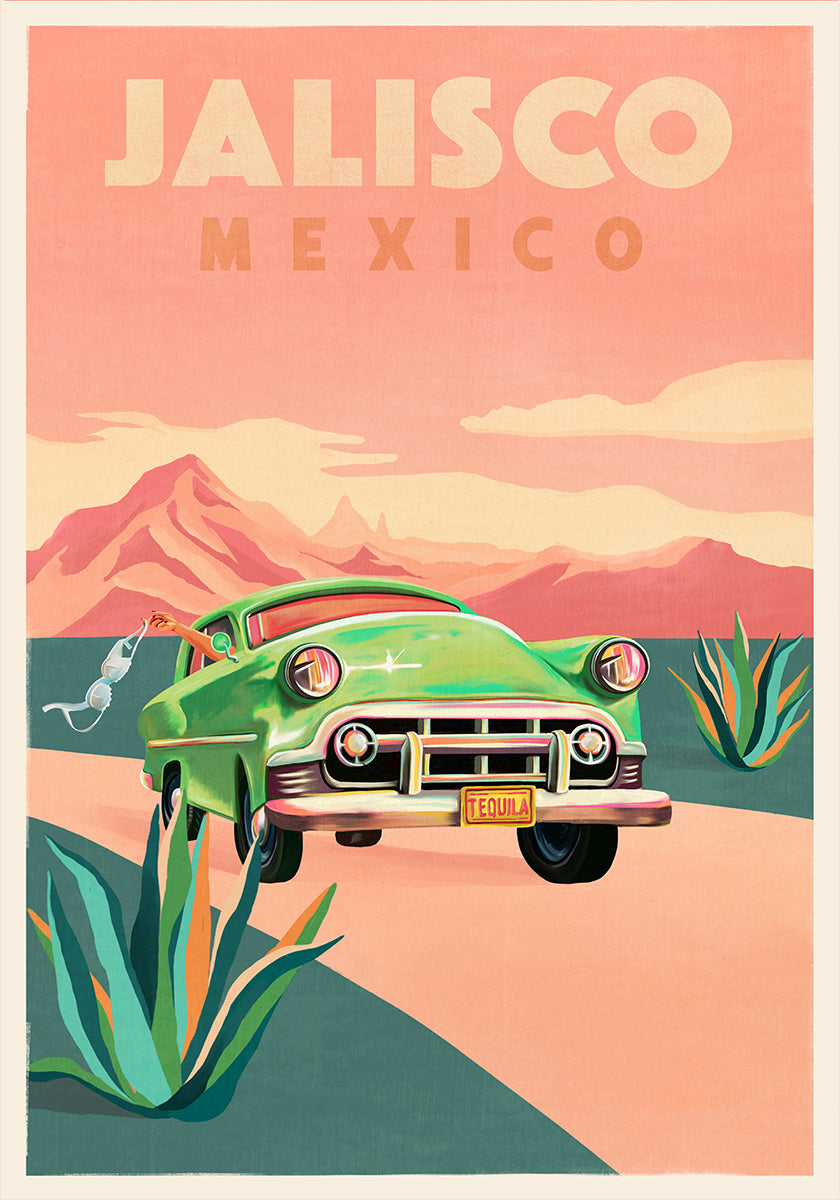 Jalisco Mexico Vintage Travel Plakat