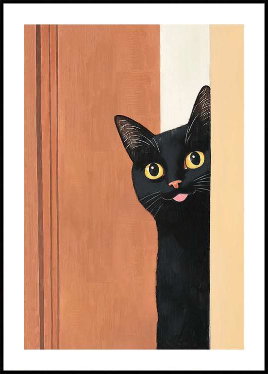 Black Cat Peeking Plakat