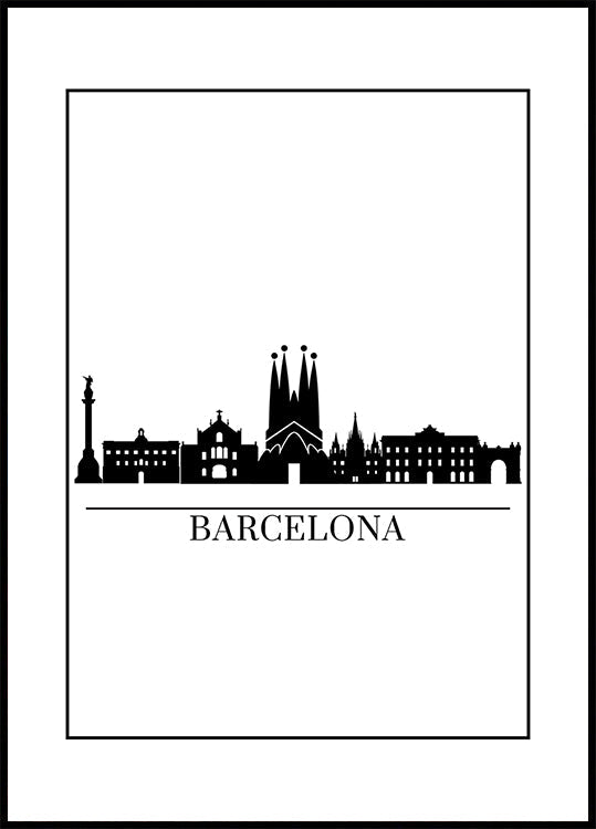 Barcelona Skyline Plakat