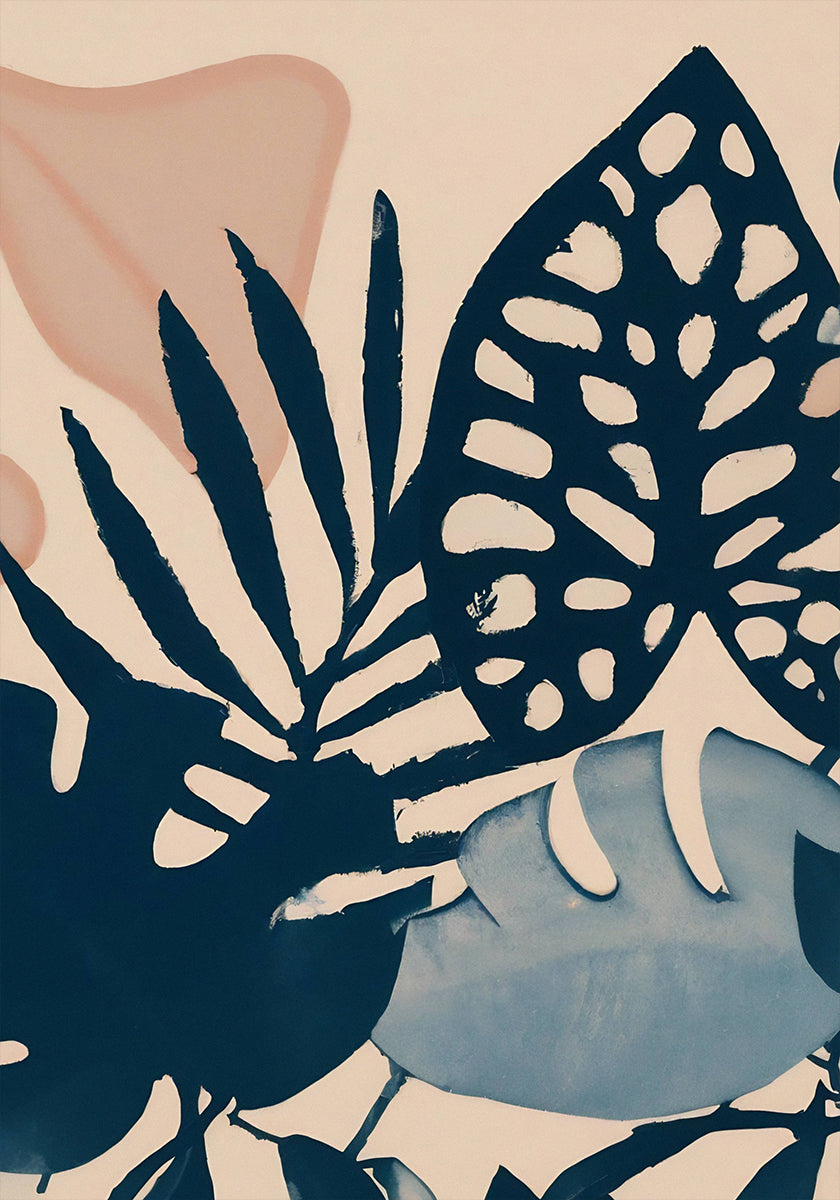 Powder Pink Leaves Plakat