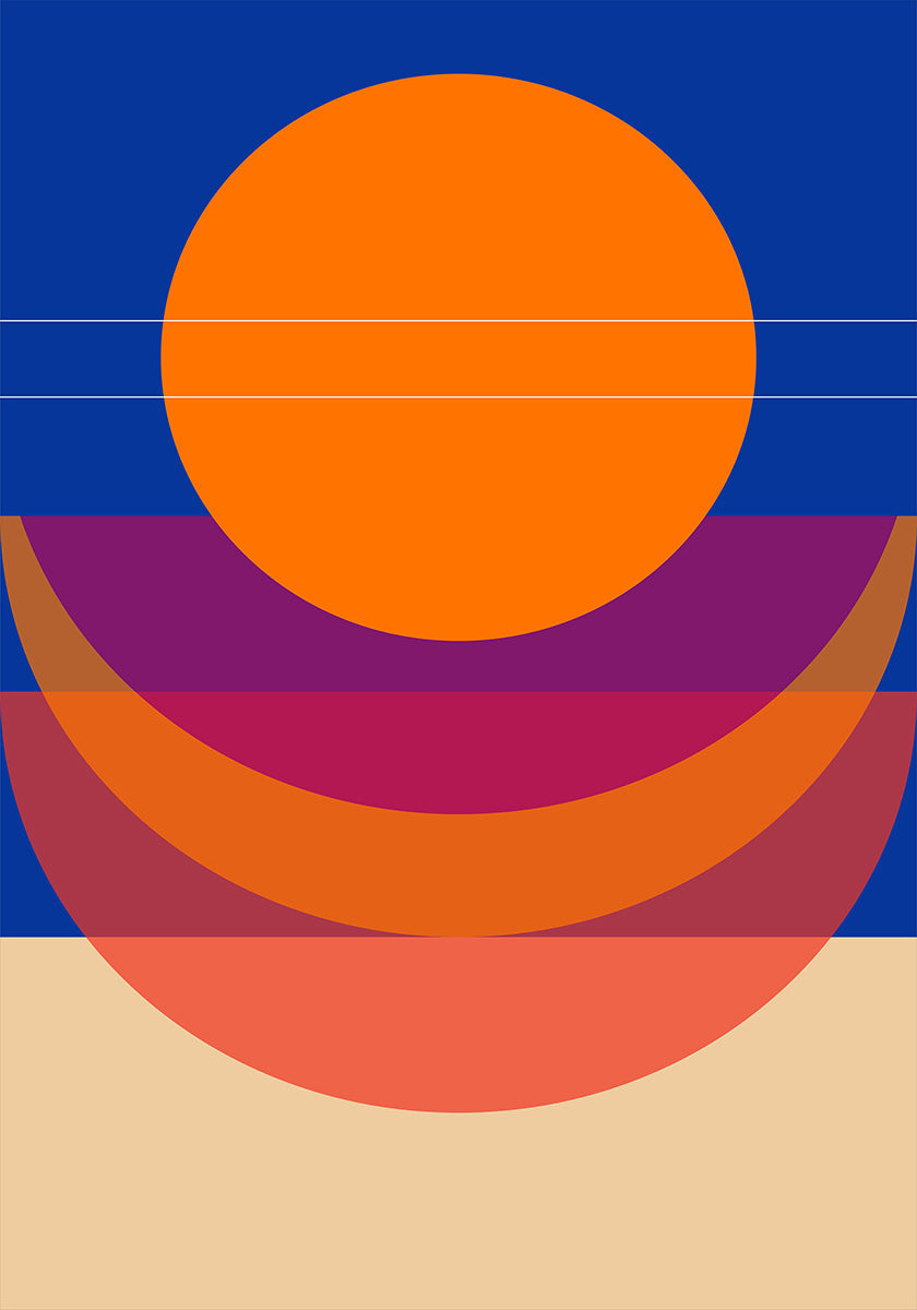Geometric Sunset Plakat
