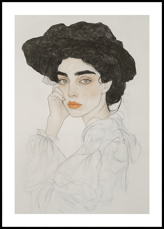 Portrait of a Woman with Expressive Eyes Plakat