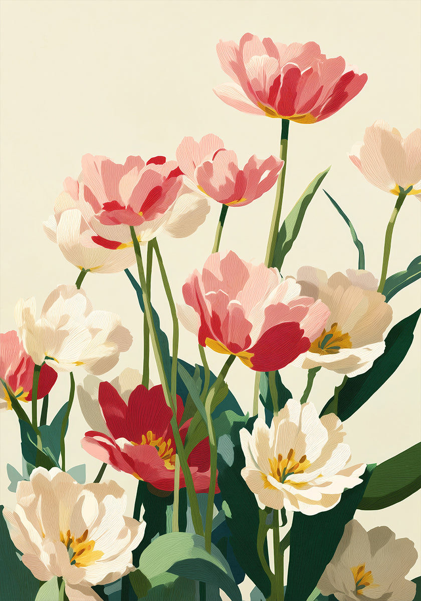 Coral Tulips In Bloom Plakat