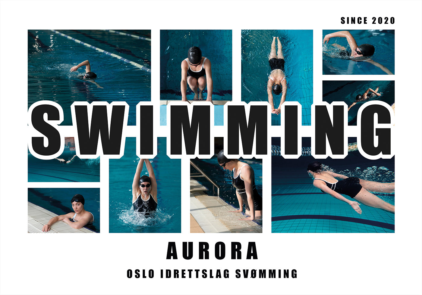 Swimming Photo Collage Personal Plakat