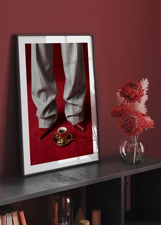 Red Shoes and Coffee Plakat