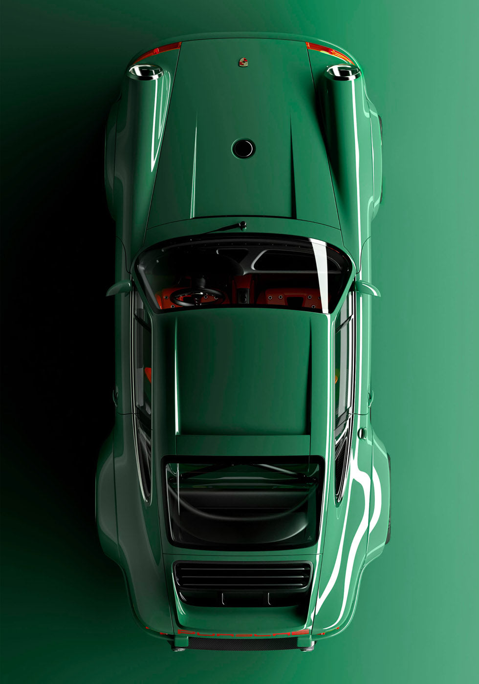 Retro Porsche 911 Green Plakat - Posterbox.no