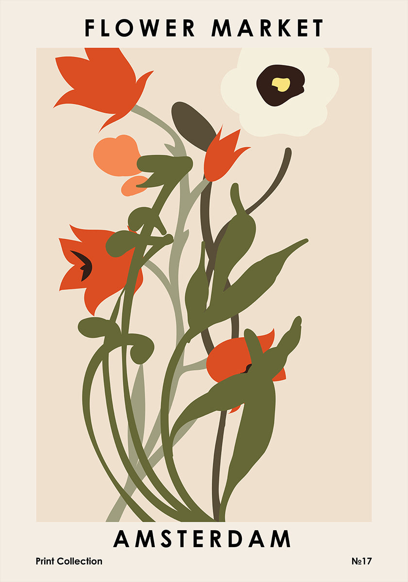 Flower Market Amsterdam Plakat