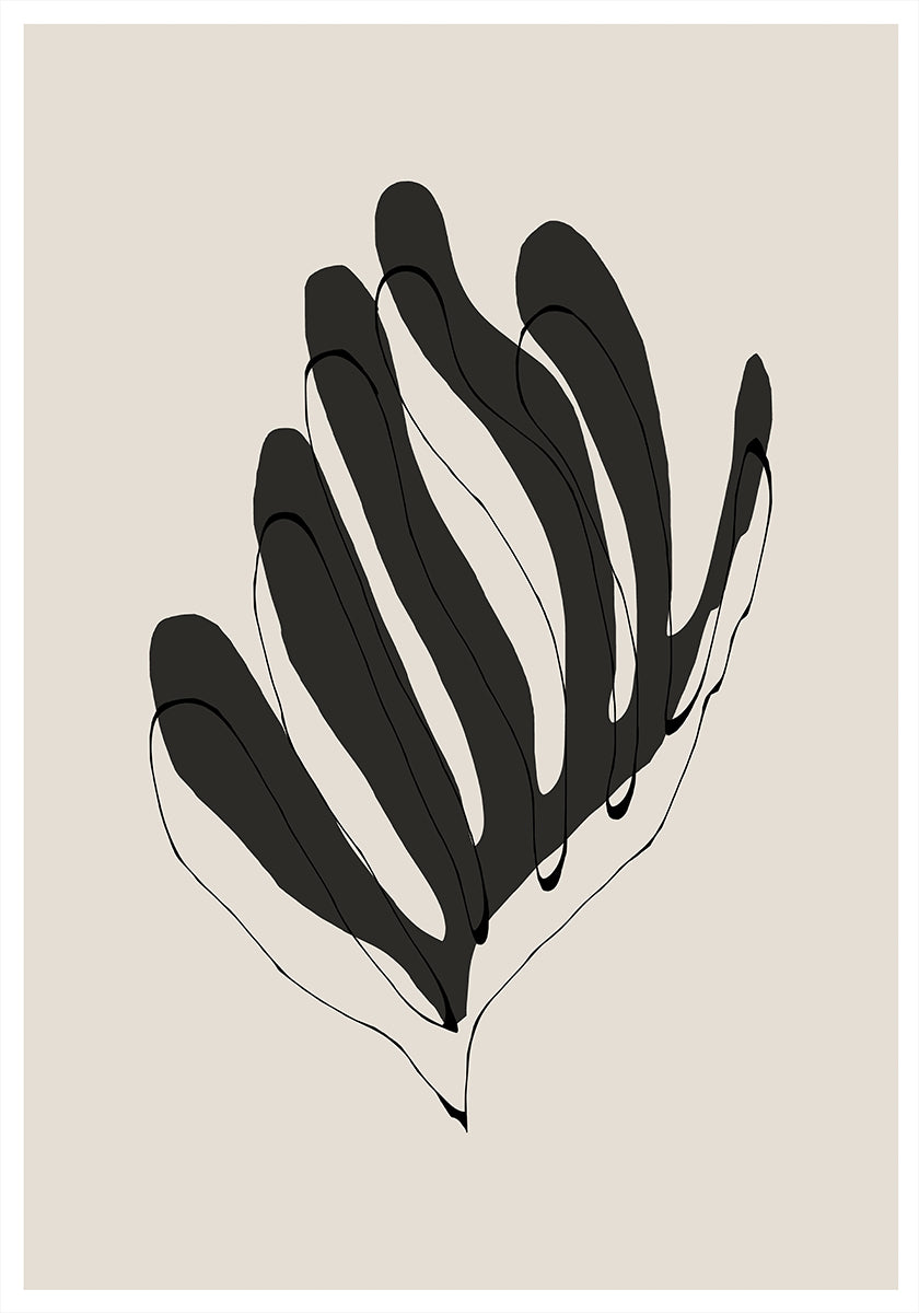 Abstract Leaf Lines Plakat