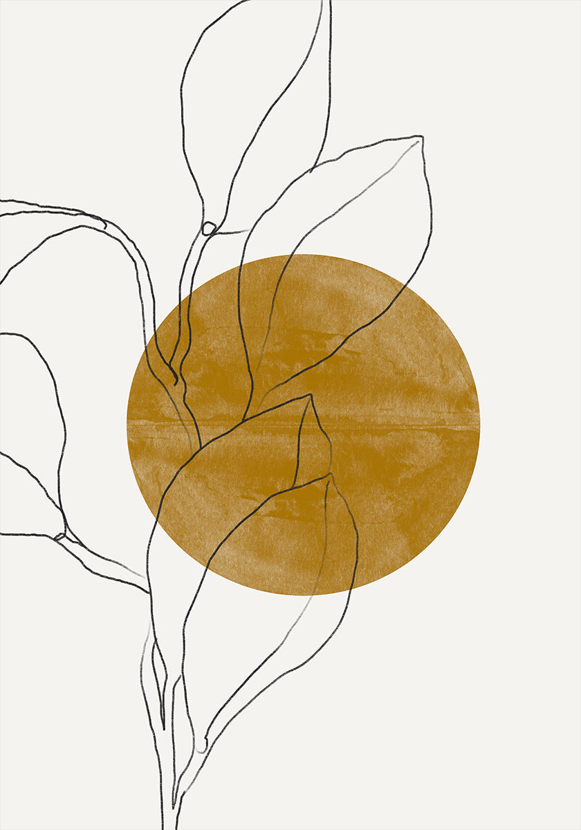 Line Leaf Harmony Plakat