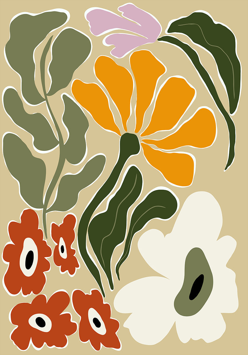 Mid Century Bloomscape Plakat