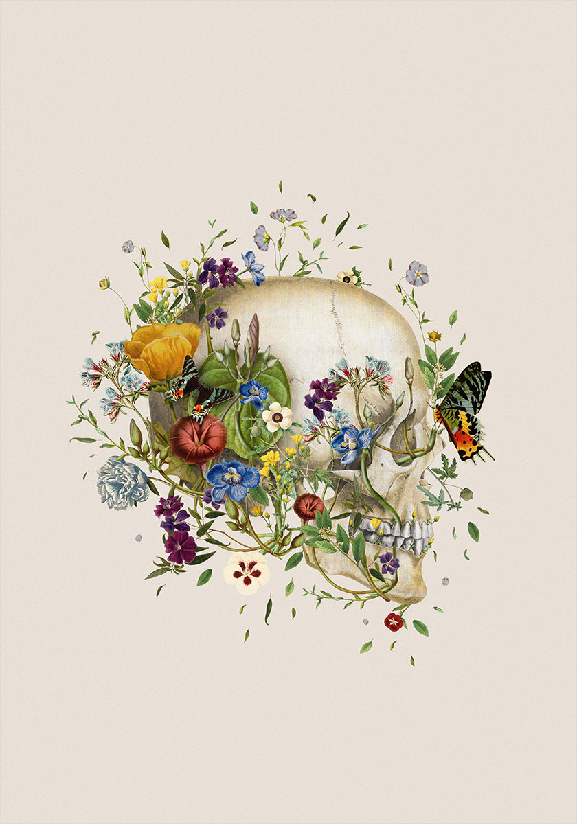 Floral skull Plakat
