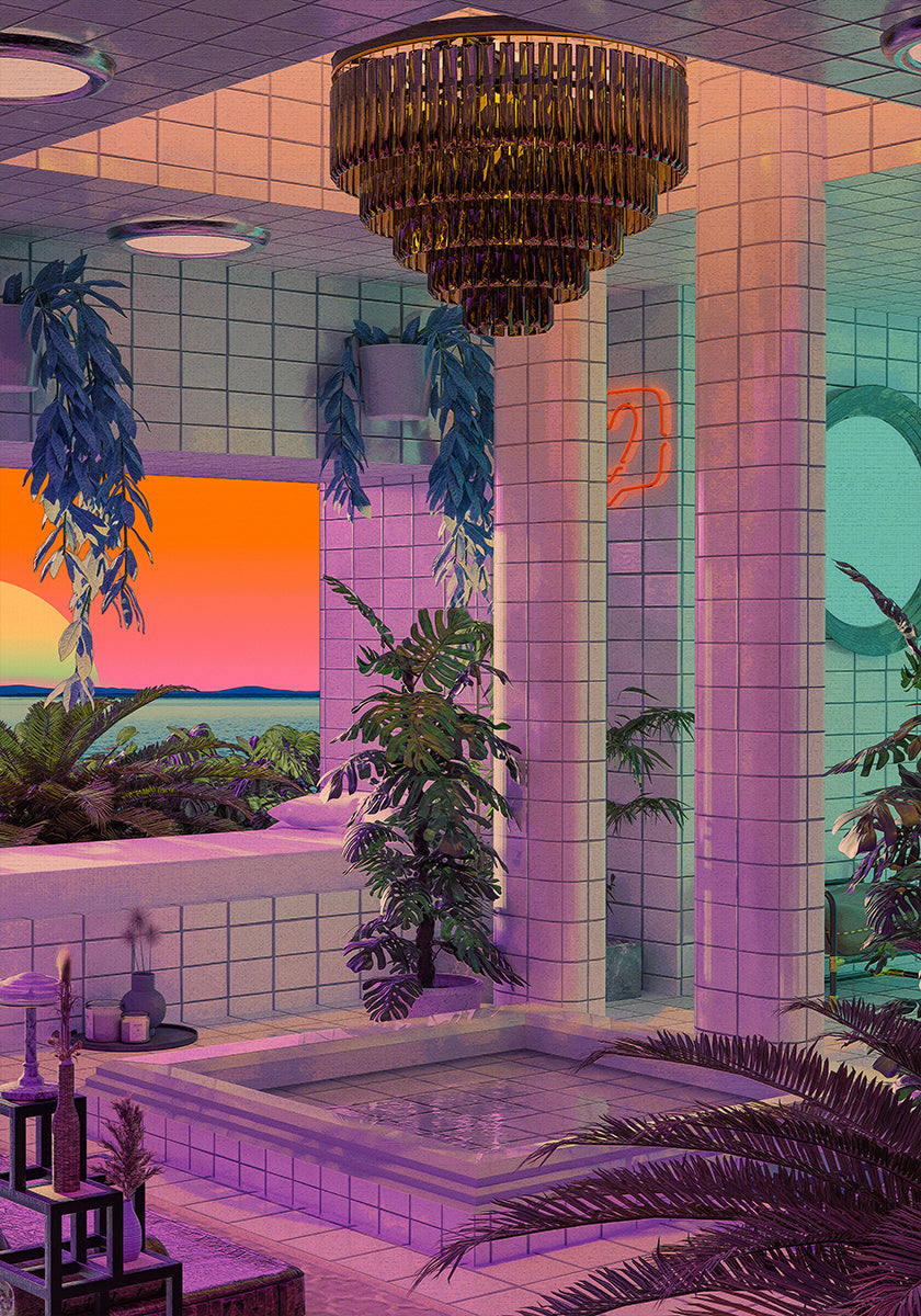 Vaporwave Pool Plakat