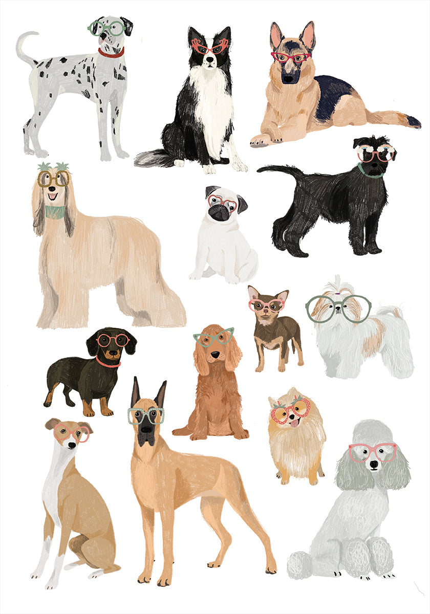 Dogs in glasses Print Plakat